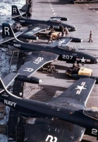 F2H Banshees on the Flight Deck of USS Essex