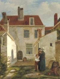 Bartholomeus Johannes van Hove (Dutch, 1790–1880), In the Courtyard