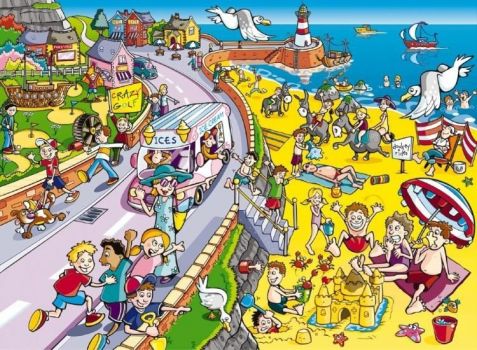 Solve SUMMER VACATION jigsaw puzzle online with 63 pieces