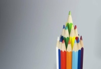 Cone of color pencils