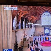 Stream of people paying respects to the Queen
