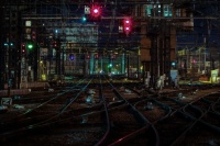 Rail Yard at Night