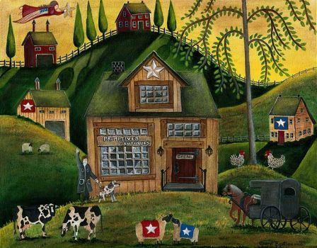 Solve Folk Art - Cheryl Bartley jigsaw puzzle online with 357 pieces