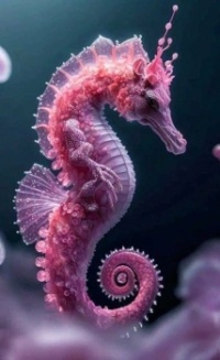 A stunning seahorse looks more like a dragon.