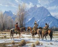 Eagle Prayer • Grand Tetton Mts. Wyoming - (painting by Martin Grelle)