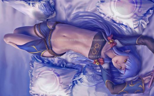 Blue Haired Demon Fantasy Girl