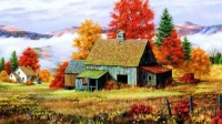 Country Home at Autumn by Fred Swan
