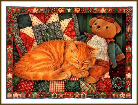 Solve Le cadeau du chat jigsaw puzzle online with 336 pieces