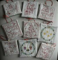 Embroidered holiday ornaments
