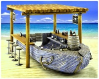 Boat Bar on a Sandy Beach