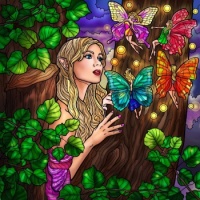Forest Fairy and Butterflies