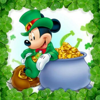 Mickey celebrating St. Patrick's Day