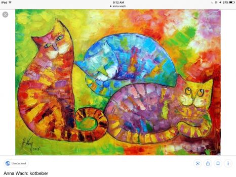 3 colorful cats