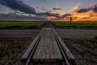 Canadian Sunset on the Rails
