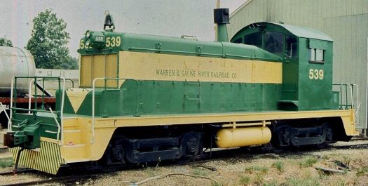 Warren & Saline River Railroad EMD SW1. Warren, AR. 08-07-1988