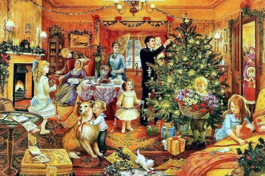 Solve Victorian Christmas by Brenda Burke jigsaw puzzle online with 70 ...