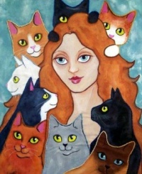 Lisa M Nelson Artwork  -  'Cat Lady'