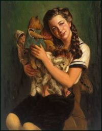 Austrian Artist,   Anton Filkuka, Titled "Portrait of The Artist's Daughter" A Painting In Oil