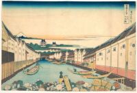 Nihonbashi in Edo (Edo Nihonbashi) from the series Thirty-six Views of Mount Fuji (Fugaku sanjūrokkei) by Hokusai