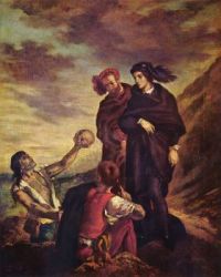 Delacroix-26_018 Hamlet with Horatio, (the gravedigger scene), 1839