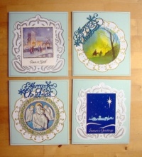 Crafts - Papercraft - Christmas Cards - Blue Large Round & Square (Choose Size: 9 - 240 Pieces)
