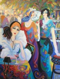 Women at a Cafe ~ Isaac Maimon (Israeli, 1951-2005)