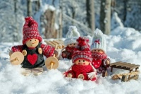 Doll Figures in Snow