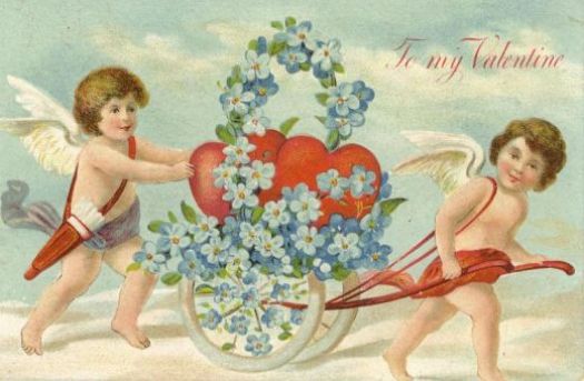 Vintage Valentine angels