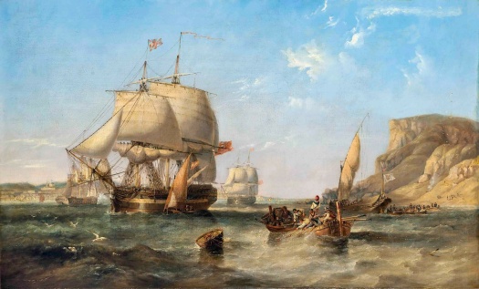 Solve HMS Donegal, 74guns, flying the flag of RearAdmiral Sir John