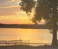 Sunset over lake