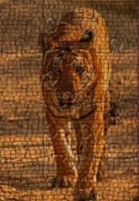 Tiger in mosaic