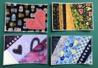 4 Fabric Postcards
