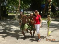 posing for a picture at Doini Island