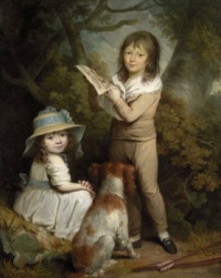 Sir William Beechey, Two Children with a Spaniel, c. 1790