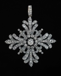 Circa 1860s Antique Victorian Snowflake Pendant