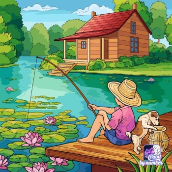 Solve A Cool Day for Fishing jigsaw puzzle online with 81 pieces