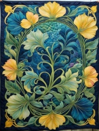 Flowers and Leaves, Art Nouveau style