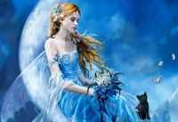 Blue Moon Fairy & her Black Kitten