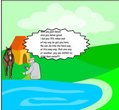 leading a horse