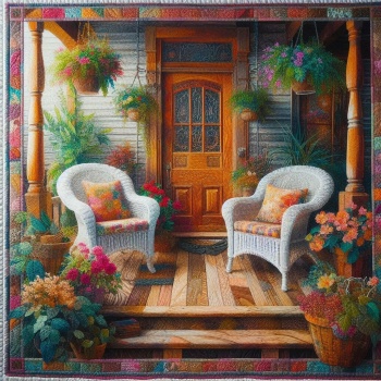Solve On the front porch jigsaw puzzle online with 81 pieces