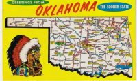Oklahoma postcard map