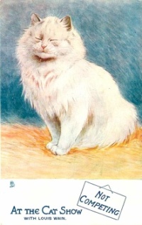At the Cat Show with Louis Wain, Not Competing, 1907, postcard by Louis Wain (English, 1860-1939)