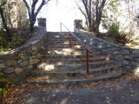 Stone stairs fall leaves