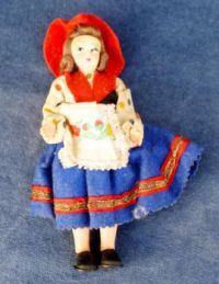 Vintage Traditional Dress Russian Bulgarian Souvenir Doll 1940