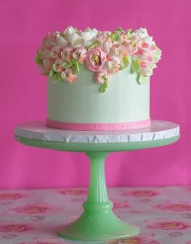 pastel buttercream flower cake