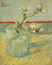 Vincent Van Gogh - Blossoming Almond Branch in a Glass, 1888 / With Letter