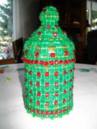 My Daughter made the bead cover for this jar!