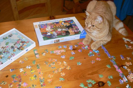 George and his cat jigsaw puzzle