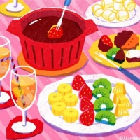 チョコフォンデュパーティー [chocolate fondue party] by @akanekko622