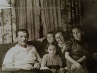 1954 Szabo family, Carmel , Indiana Mike Sr. 45, Mikie 4, Margit 5, Esther 32, Avie 7